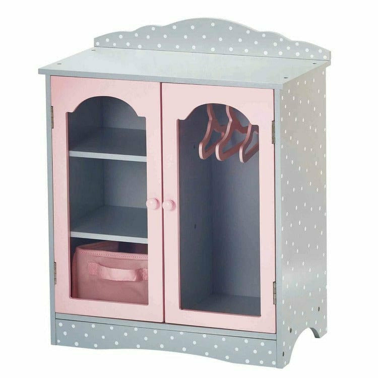 Polka-Dots-Princess-18-Doll-Closet-w-3-Hangers-Dolls-21385576546391